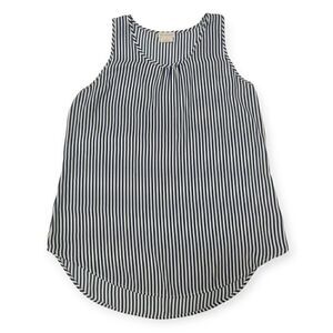 NWOT Van Heusen White Blue Stripe top blouse sz M